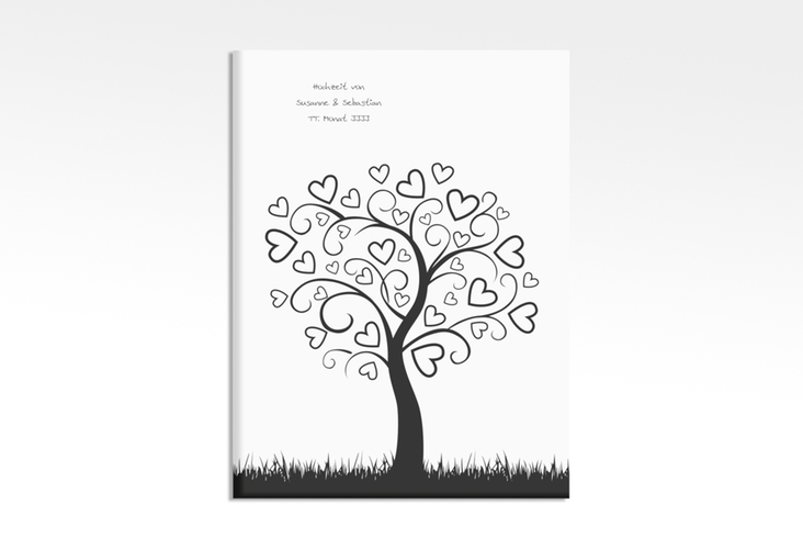 Wedding Tree Leinwand Hochzeitsbaum William (bis 150 Gäste) 30 x 40 cm schwarz