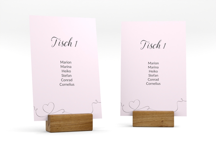 Tischaufsteller Hochzeit Dolce Tischaufsteller rosa hochglanz