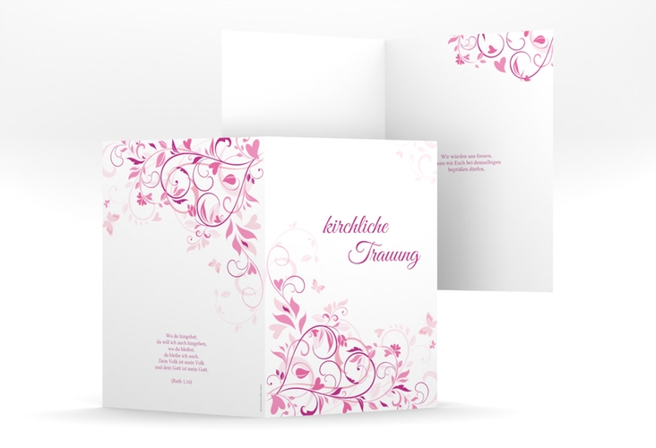 Kirchenheft Hochzeit Lilly A5 Klappkarte hoch