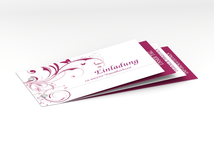 Hochzeitseinladung Palma Booklet pink hochglanz