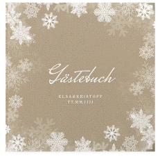 Klick: Details zu Gästebuch Selection Hochzeit "Snowfall" anzeigen Gästebuch Selection Hochzeit Snowfall Leinen-Hardcover kraftpapier mit Schneeflocken für Winterhochzeit