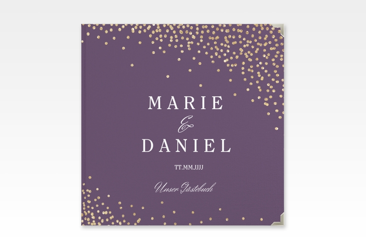 Gästebuch Selection Hochzeit Glitter Leinen-Hardcover lila