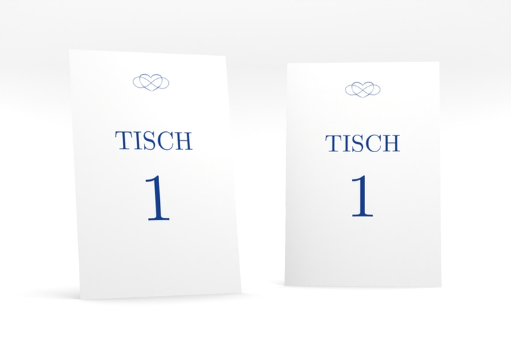 Tischnummer Hochzeit Infinity Tischaufsteller blau hochglanz
