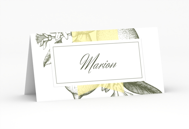Tischkarte Hochzeit Lemon Tischkarten mit mediterranem Zitronen-Kupferstich