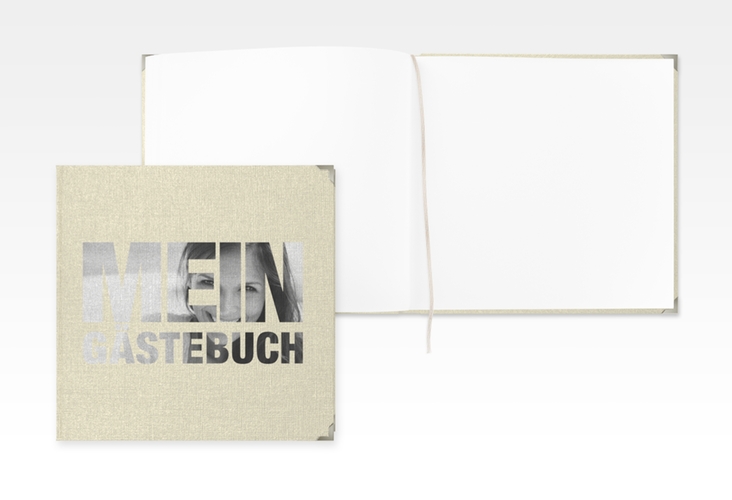 Gästebuch Selection Geburtstag Numbers Leinen-Hardcover beige