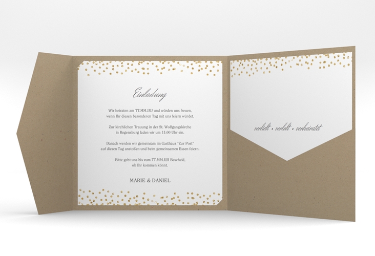 Hochzeitseinladung Glitter Pocketfold