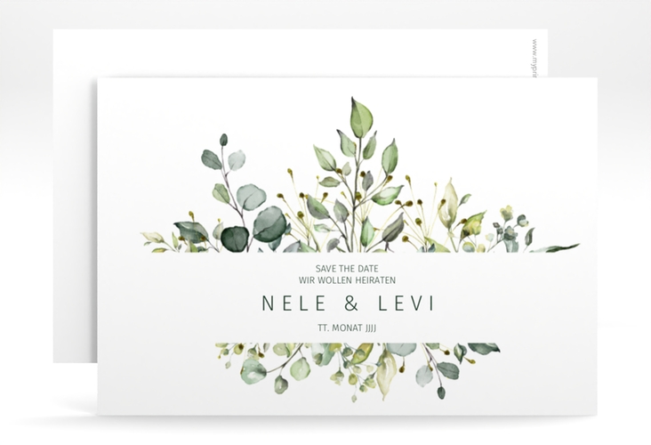Save the Date-Karte Enchanting A6 Karte quer weiss hochglanz