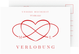 Klick: Details zu Verlobungskarte Hochzeit "Infinity" anzeigen Verlobungskarte Hochzeit Infinity A6 Postkarte rot