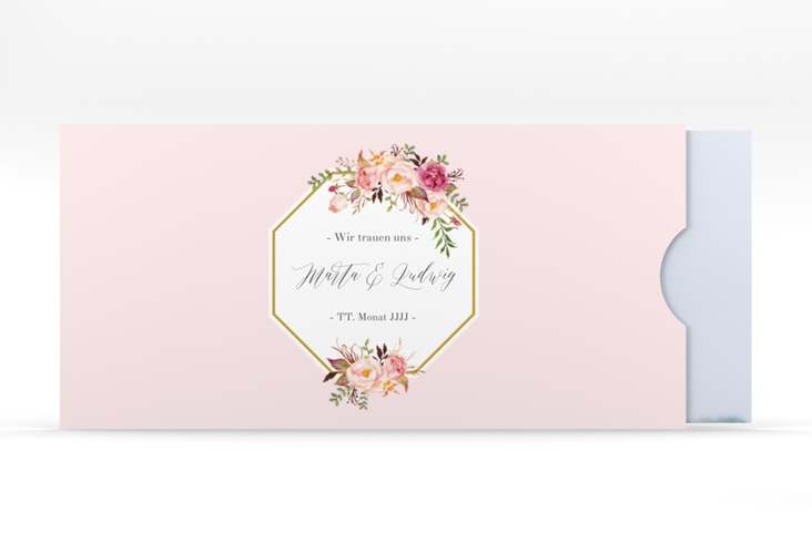Hochzeitseinladung Prachtvoll Einsteckkarte rosa hochglanz