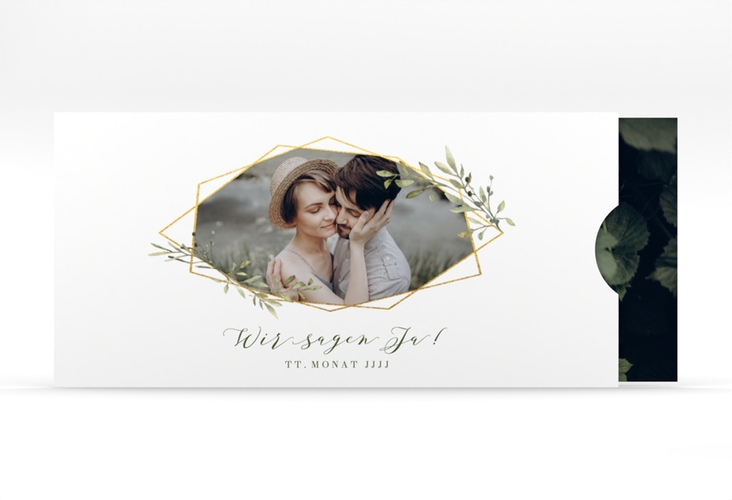 Hochzeitseinladung Acacia Einsteckkarte weiss