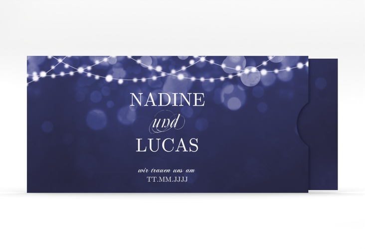 Hochzeitseinladung Lichtspiel Einsteckkarte blau