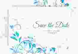 Save the Date-Karte Lilly A6 Karte quer blau