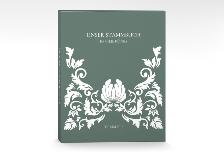 Stammbuch A4 Royal Stammbuch A4 gruen mit barockem Blumen-Ornament