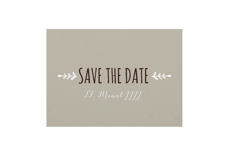 Save the Date-Visitenkarte Eden Visitenkarte quer weiss