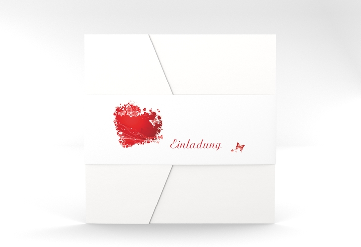 Hochzeitseinladung "Mailand" Pocketfold rot