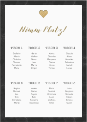 Klick: Details zu Sitzplan Poster Hochzeit "Sparkly" anzeigen Sitzplan Poster Hochzeit Sparkly 50 x 70 cm Poster gold