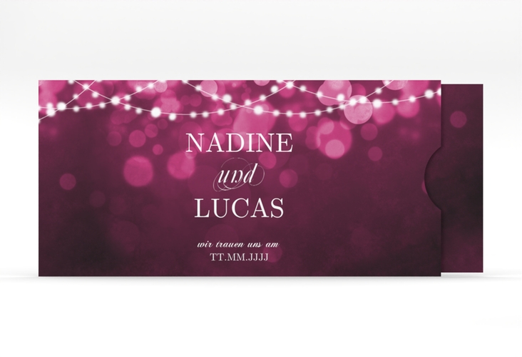 Hochzeitseinladung Lichtspiel Einsteckkarte pink hochglanz