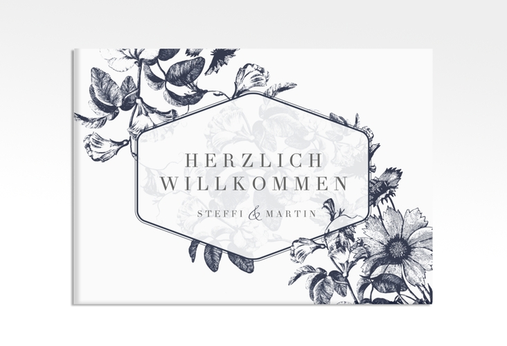Willkommensschild Leinwand Magnificent 70 x 50 cm Leinwand blau