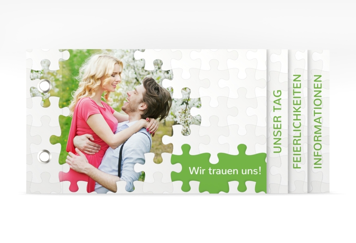 Hochzeitseinladung Puzzle Booklet