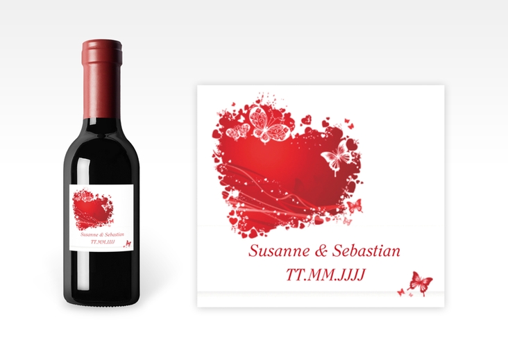 Piccoloetikett Hochzeit Mailand Etikett Piccolo rot