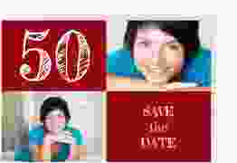 Save the Date-Postkarte Geburtstag Lebensfreude A6 Postkarte rot