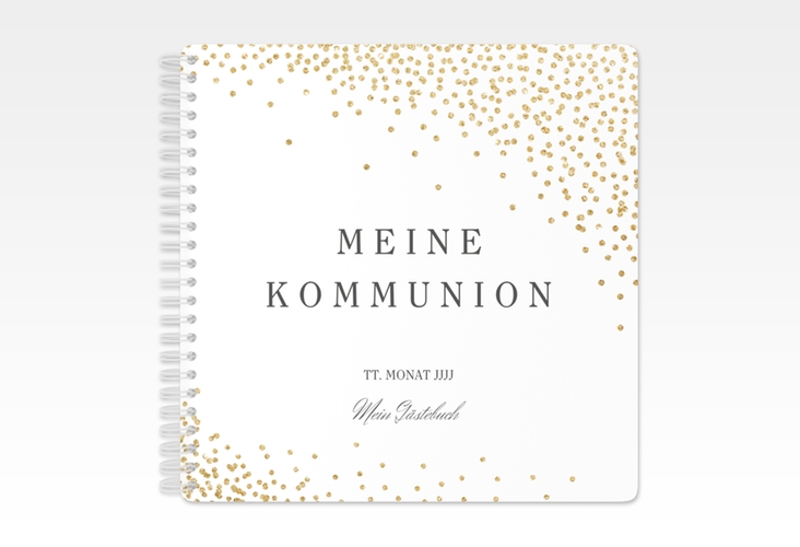 Gästebuch Kommunion Glanzvoll Ringbindung weiss