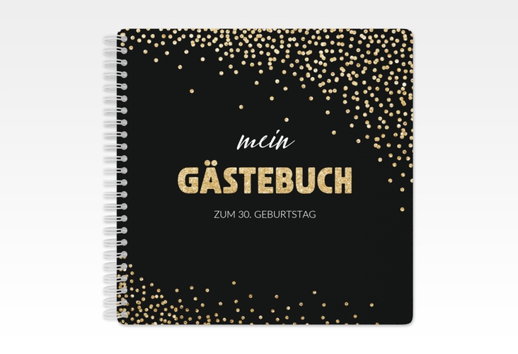 Gästebuch Geburtstag "Glitzer" Ringbindung gold