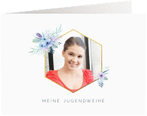 Einladung Jugendweihe Think A6 Klappkarte quer weiss