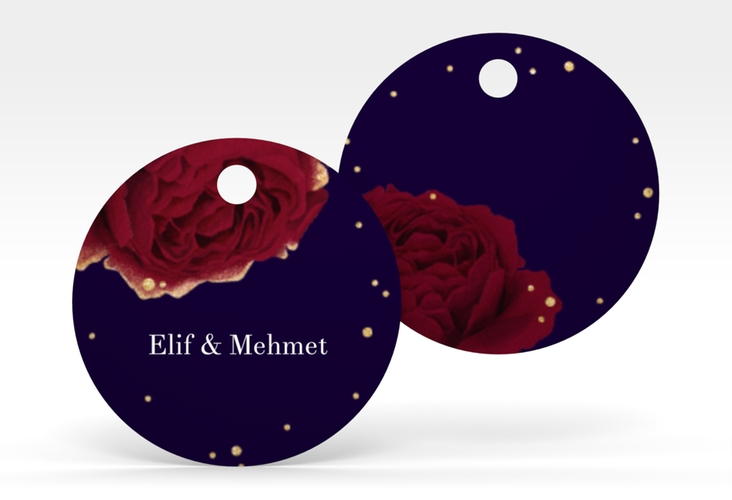 Geschenkanhänger Hochzeit Cherie Geschenkanhänger, rund schwarz hochglanz