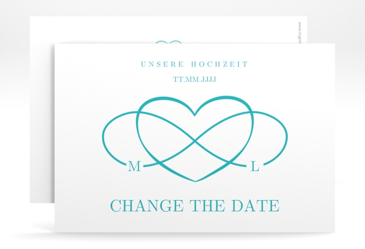 Change the Date-Karte Infinity A6 Karte quer tuerkis