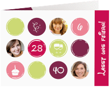 Einladung 40. Geburtstag "Circles"