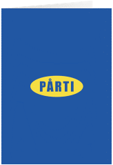 Einladung Geburtstag Partyanleitung A6 Klappkarte hoch blau