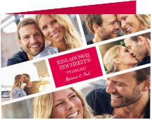 Klick: Details zu Hochzeitseinladung "Rise" anzeigen Hochzeitseinladung Rise A6 Klappkarte quer pink