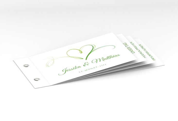 Hochzeitseinladung Envie Booklet gruen hochglanz