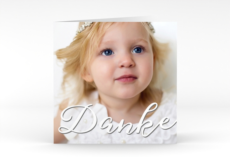 Danksagung Taufe Charming quadr. Klappkarte weiss
