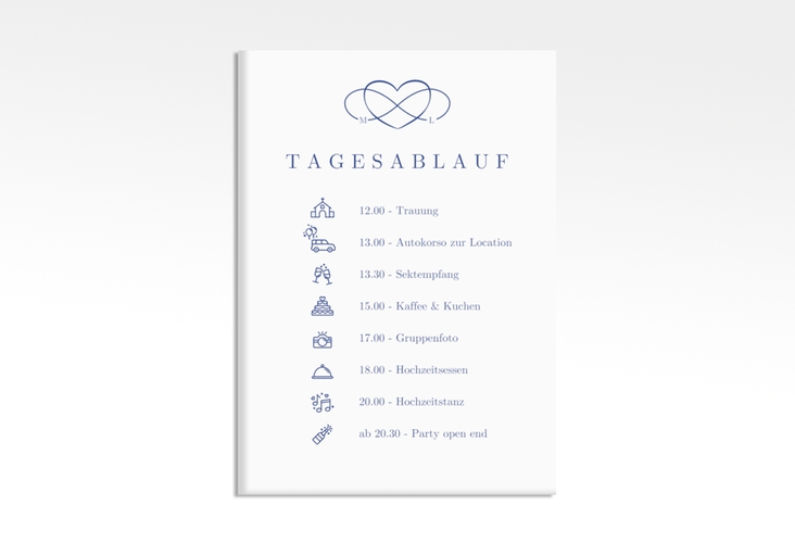 Tagesablauf Leinwand Hochzeit Infinity 50 x 70 cm Leinwand