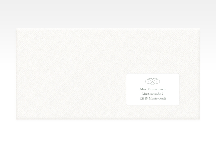 Empfängeretikett Hochzeit Infinity 63,5 x 38,1 mm gruen
