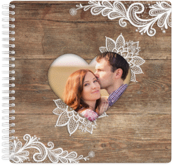 Klick: Details zu Gästebuch Hochzeit "Spitze" anzeigen Gästebuch Hochzeit "Spitze" Ringbindung braun