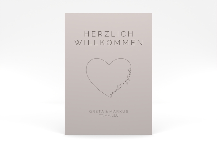 Willkommensschild Poster Lebenstraum 50 x 70 cm Poster grau