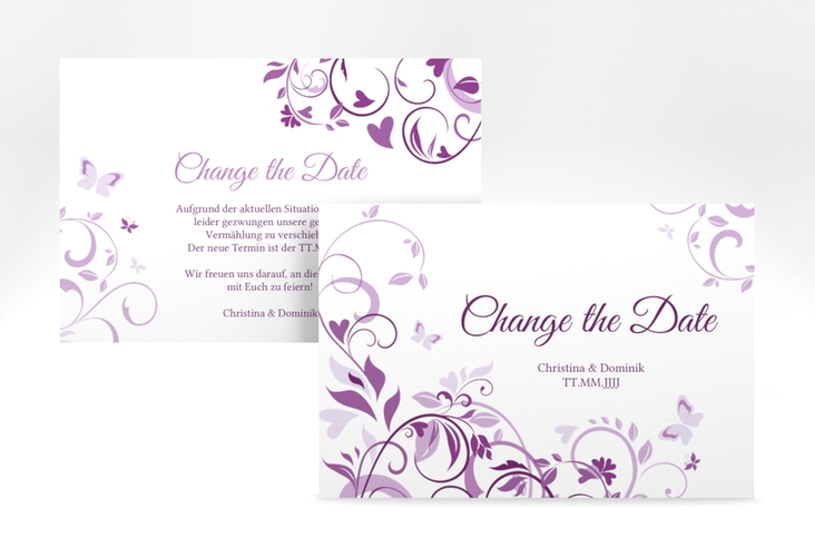 Change the Date-Karte Lilly A6 Karte quer lila