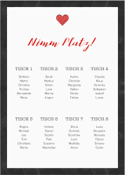 Klick: Details zu Sitzplan Poster Hochzeit "Sparkly" anzeigen Sitzplan Poster Hochzeit Sparkly 50 x 70 cm Poster rot