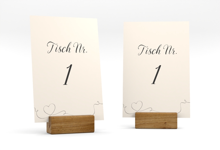 Tischnummer Hochzeit Dolce Tischaufsteller beige