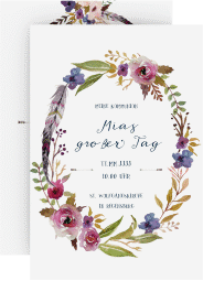 Einladung Kommunion Felicity A6 Karte hoch weiss