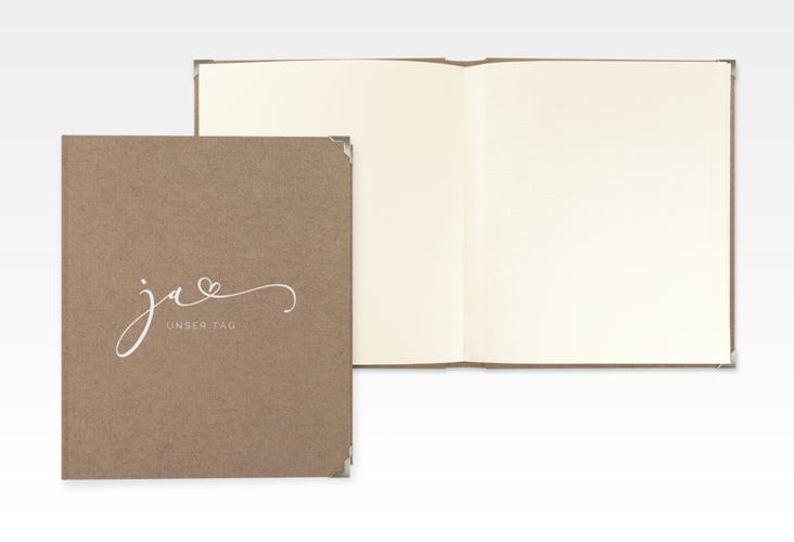 Hochzeitsalbum Jawort 21 x 25 cm modern minimalistisch mit veredelter Aufschrift