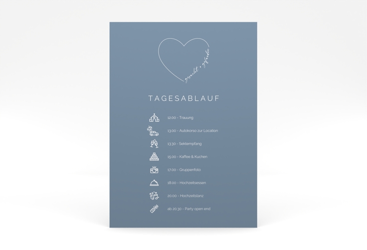 Tagesablauf Poster Hochzeit Lebenstraum 50 x 70 cm Poster blau