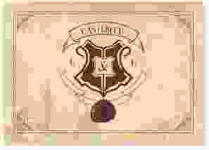 Gästebuch A4 quer Zauberkunst A4 quer, Hardcover beige mit Fantasy-Wappen, Siegel und Zauberschule