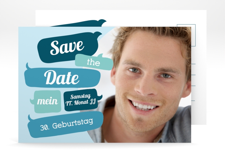 Save the Date-Postkarte Geburtstag "Whatsup" A6 Postkarte