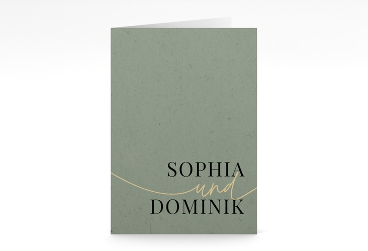 Kirchenheft Hochzeit Easy A5 Klappkarte hoch gruen im modernen minimalistischen Design
