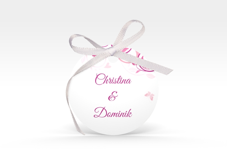 Geschenkanhänger Hochzeit Lilly Geschenkanhänger, rund pink
