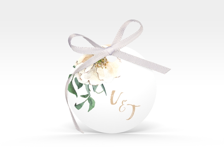 Geschenkanhänger Hochzeit Ivory Geschenkanhänger, rund weiss
